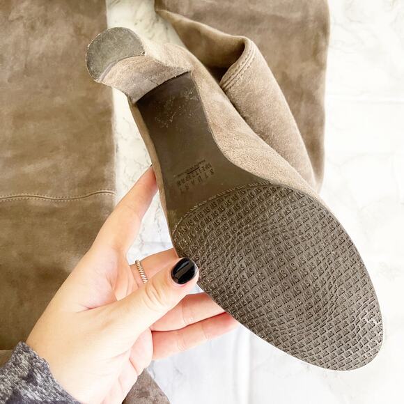 STUART WEITZMAN Highland Suede Over The Knee Boot Light Gray 8 - Picture 8 of 10